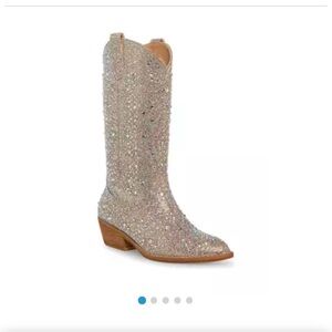 Silver Rhinestone Western Boots